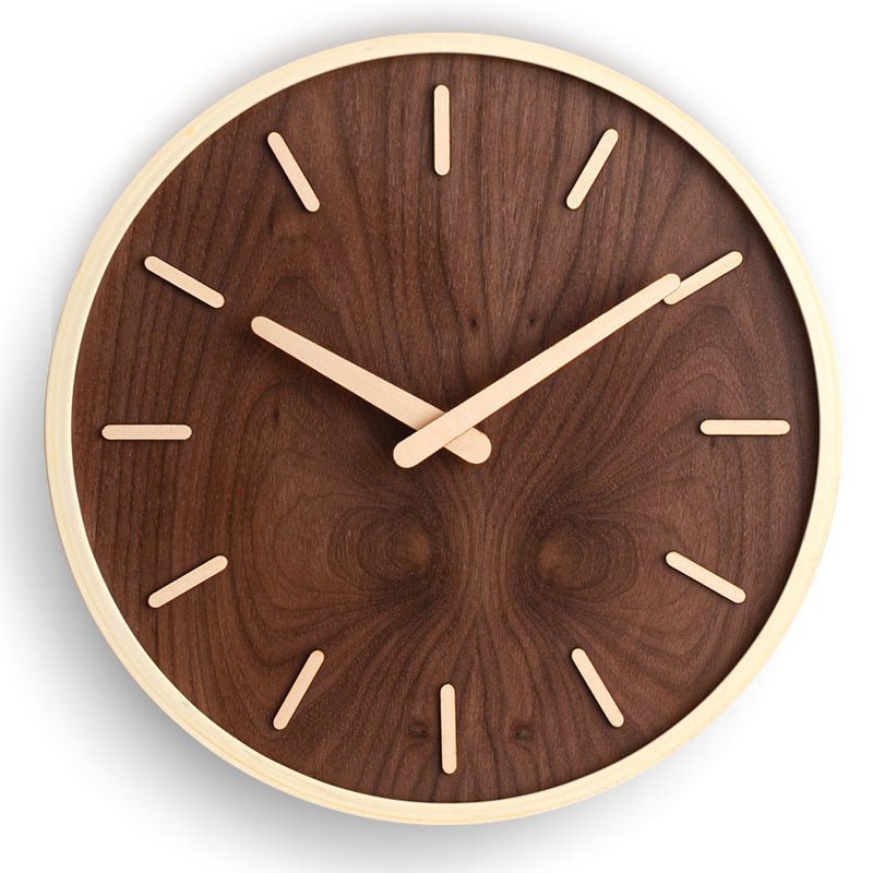 All Around Casa – Walnut Minimalist Wall Clock - All Around Casa