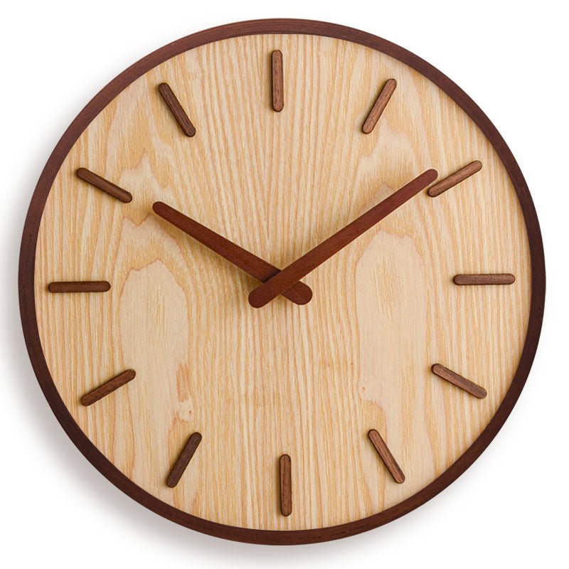 All Around Casa – Walnut Minimalist Wall Clock - All Around Casa