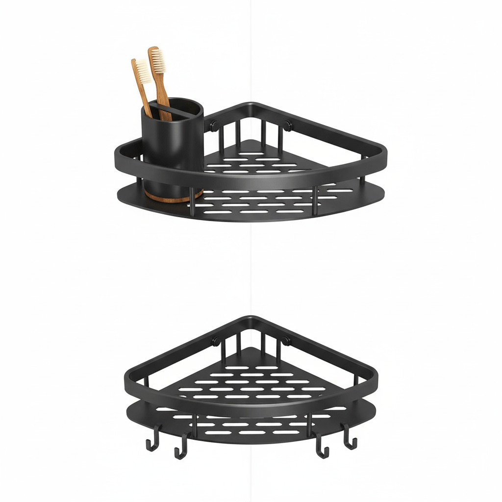 AlumaCurve Luxe Aluminum Shower Caddy for Modern Bathrooms - All Around Casa