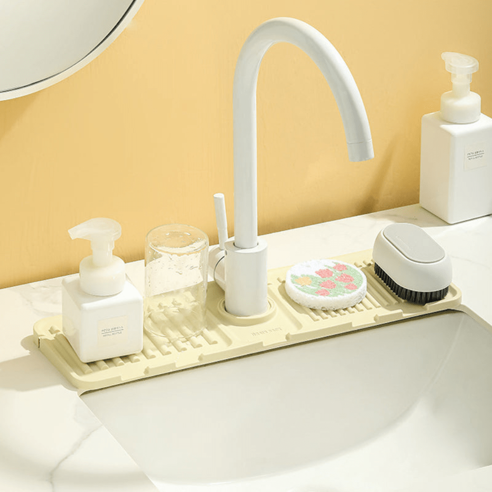 AquaForm Luxe Silicone Drain Mat – Elegant Heat - Resistant Coaster for Dry, Stylish Counters - All Around Casa