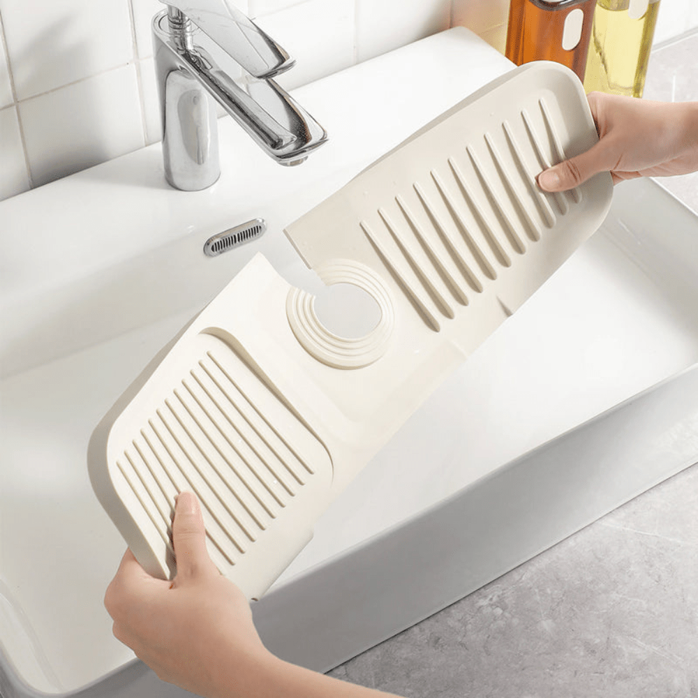AquaForm Luxe Silicone Drain Mat – Elegant Heat - Resistant Coaster for Dry, Stylish Counters - All Around Casa
