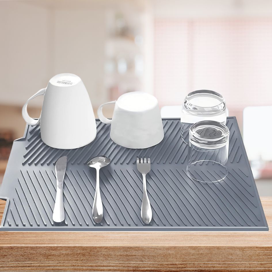 AquaLoom Luxe Silicone Drying Mat – Elegant Space - Saving Solution for Modern Kitchens - All Around Casa