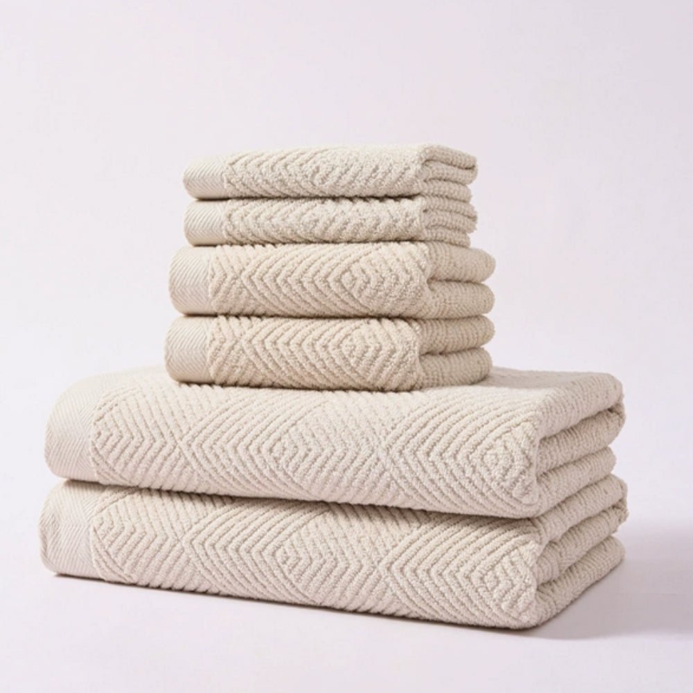 AquaLure Supreme Cotton Towels | Plush 6 - Piece Set for Spa - Like Comfort at Home - All Around Casa