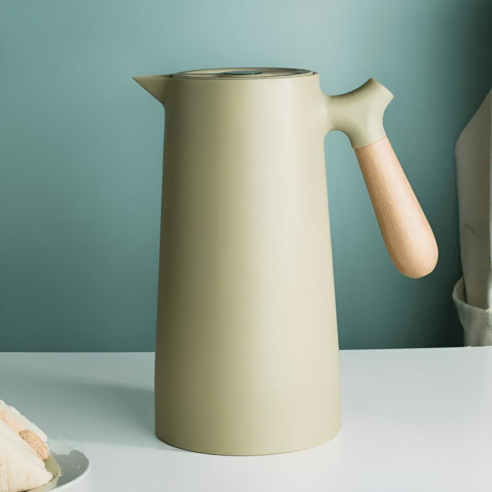 ArcticHaven Elegant Thermal Carafe with Wooden Handle for Sophisticated Serving - All Around Casa