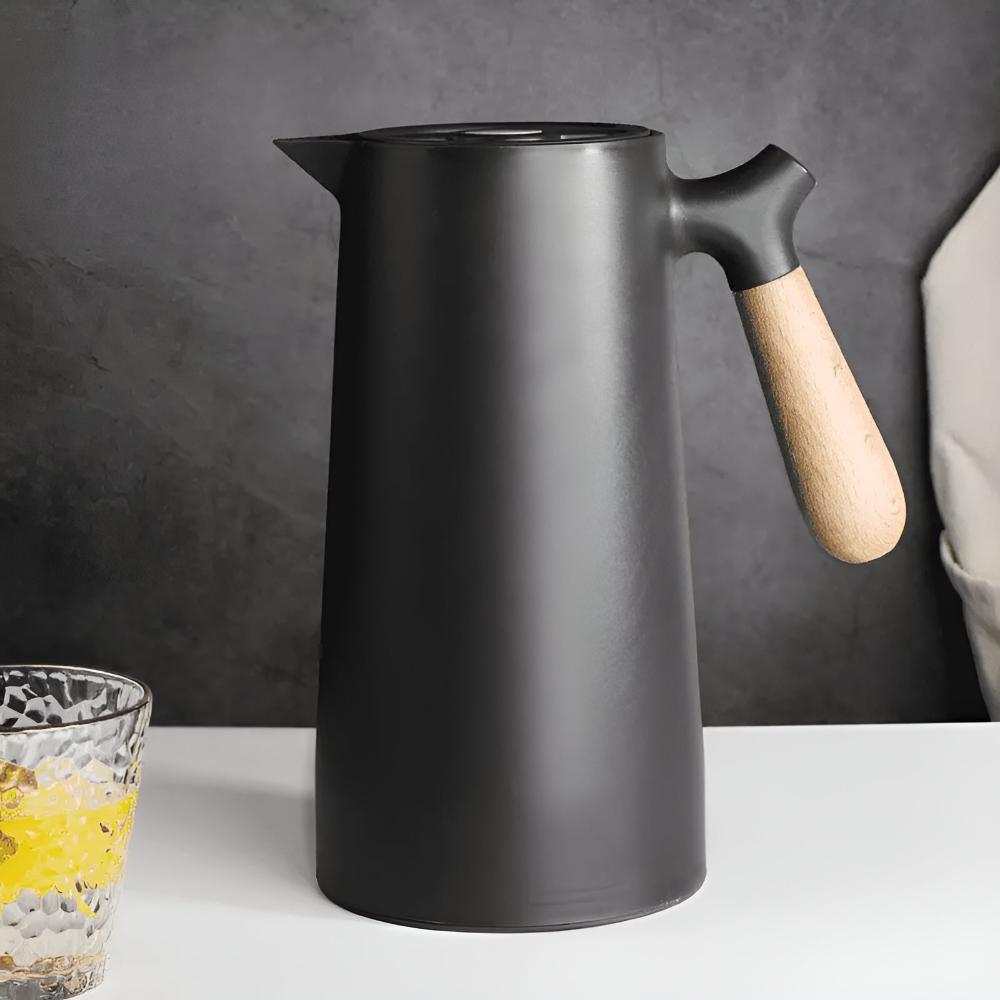 ArcticHaven Elegant Thermal Carafe with Wooden Handle for Sophisticated Serving - All Around Casa