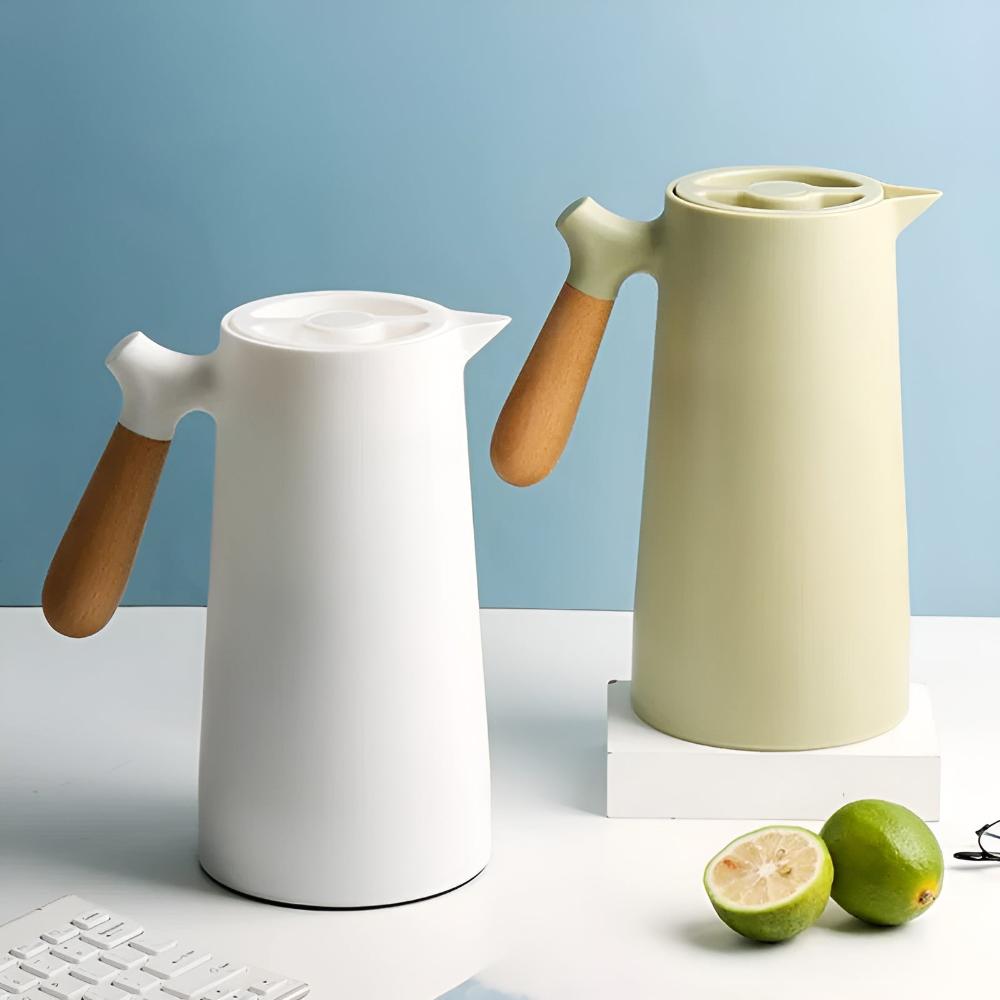 ArcticHaven Elegant Thermal Carafe with Wooden Handle for Sophisticated Serving - All Around Casa