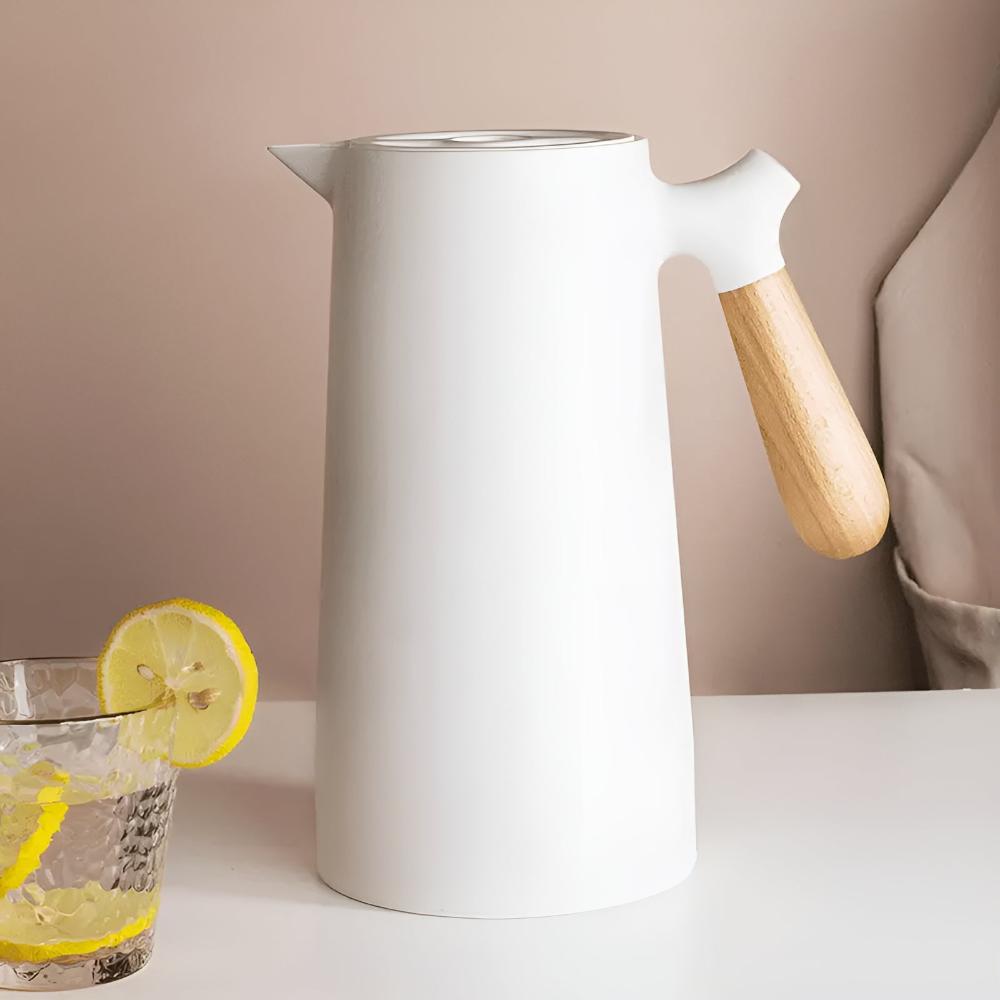 ArcticHaven Elegant Thermal Carafe with Wooden Handle for Sophisticated Serving - All Around Casa