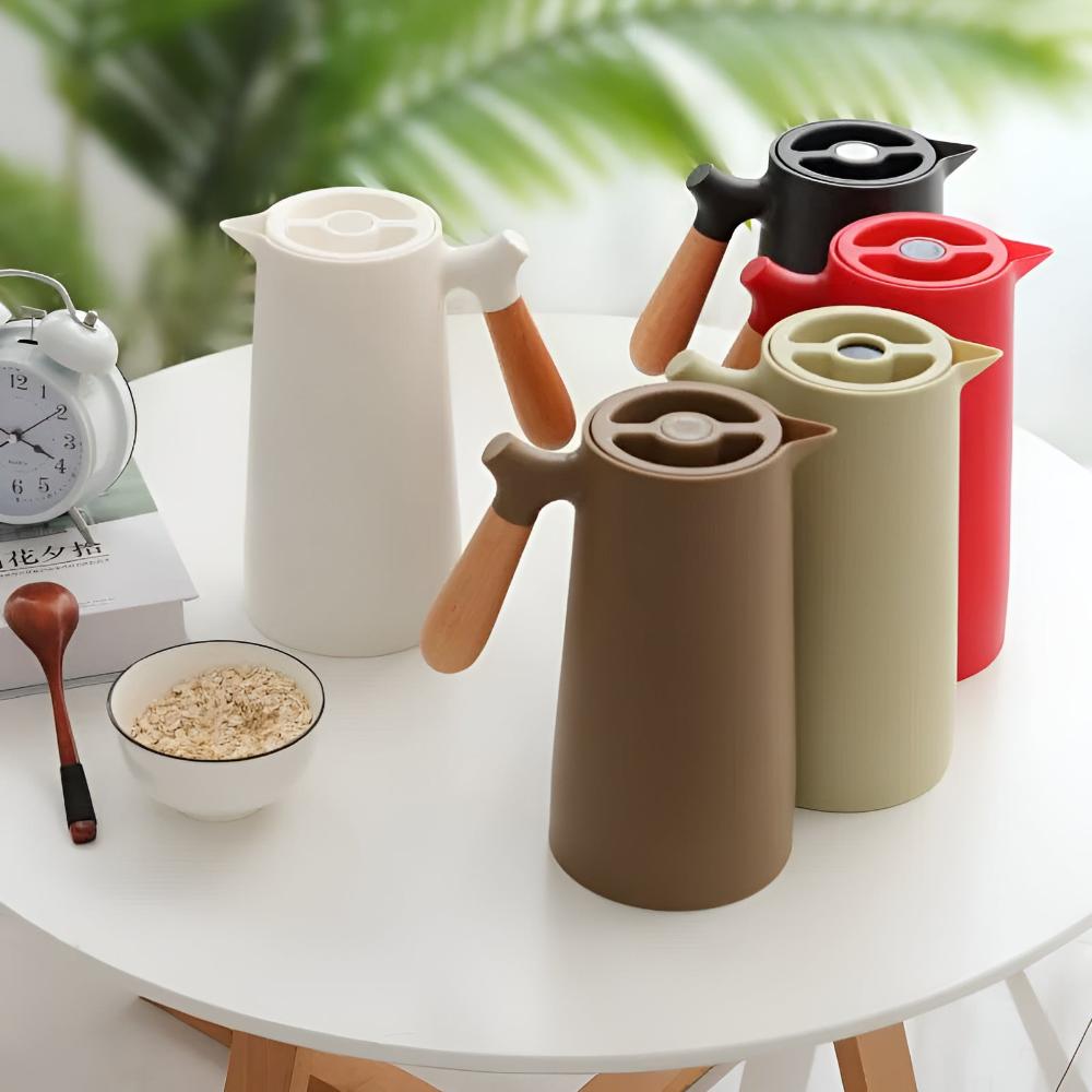 ArcticHaven Elegant Thermal Carafe with Wooden Handle for Sophisticated Serving - All Around Casa