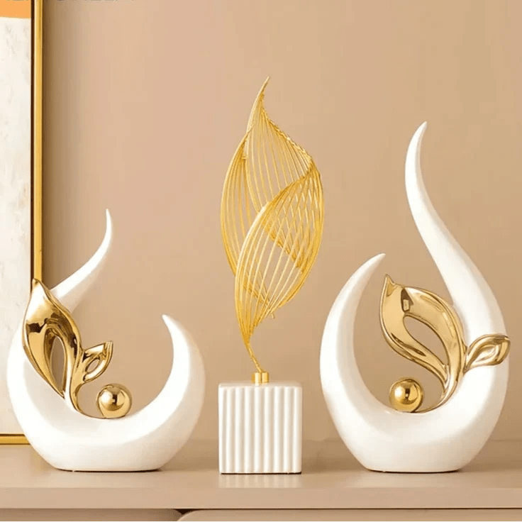 AuraLuxe Nordic Ceramic Sculpture – Modern Art Accent for Elegant Interiors - All Around Casa