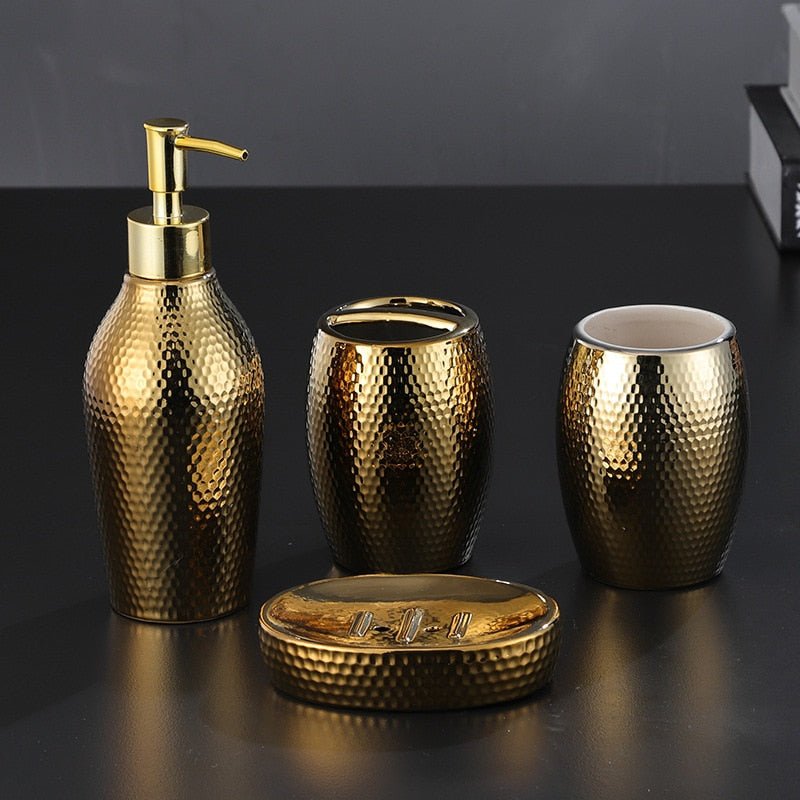 Aurelia Luxe Bathroom Set – Sophisticated 4 - Piece Collection for a Modern Spa Ambiance - All Around Casa