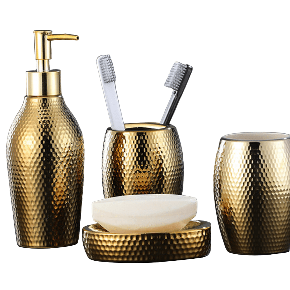 Aurelia Luxe Bathroom Set – Sophisticated 4 - Piece Collection for a Modern Spa Ambiance - All Around Casa