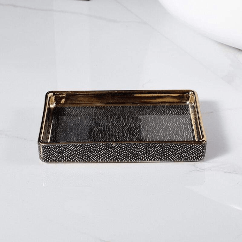 Aurelia Luxe Ceramic Bathroom Set – Elegant Gold - Accent Essentials for a Modern Retreat - All Around Casa