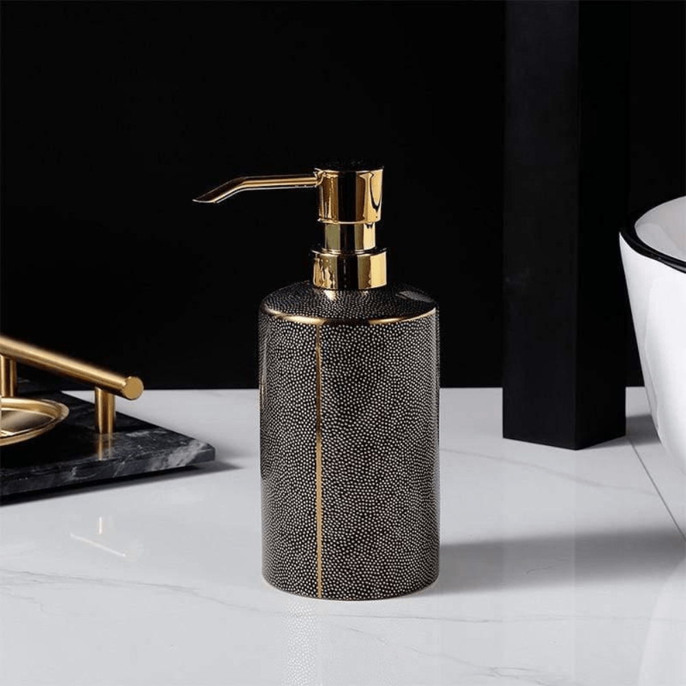 Aurelia Luxe Ceramic Bathroom Set – Elegant Gold - Accent Essentials for a Modern Retreat - All Around Casa