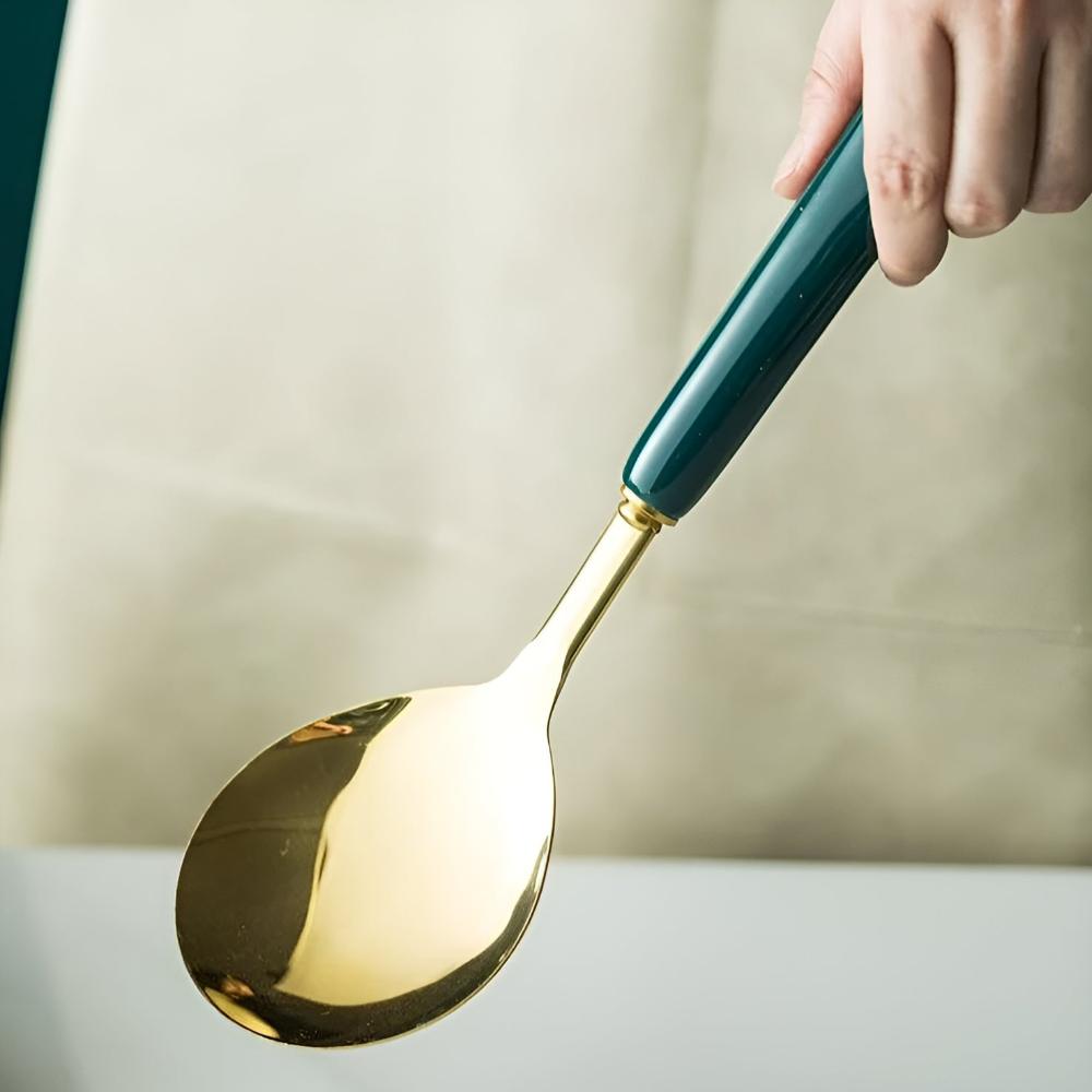 Aurelia Luxe Stainless Steel Utensil Set – Elegant Golden Finish for Modern Kitchens - All Around Casa