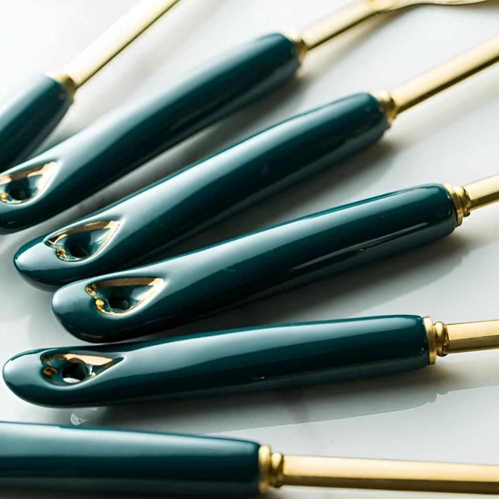 Aurelia Luxe Stainless Steel Utensil Set – Elegant Golden Finish for Modern Kitchens - All Around Casa
