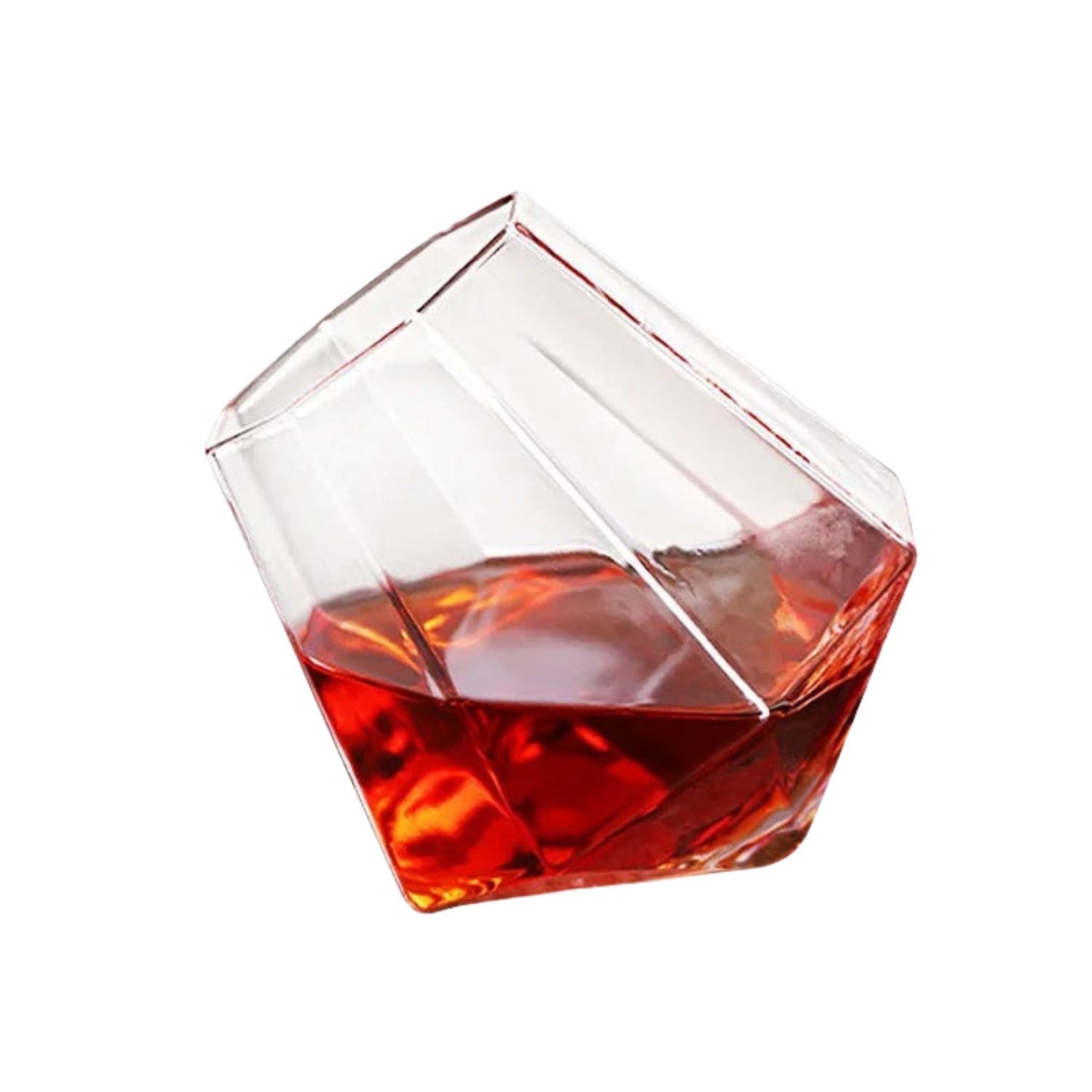 Aureum Tilted Crystal Whiskey Glass – Elegant Swirl Design for Refined Tasting - All Around Casa
