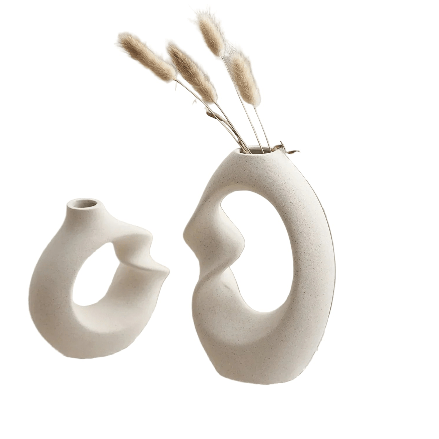 Aurevia – Elegant Ceramic Vase Duo with Modern Sculptural Charm - All Around Casa
