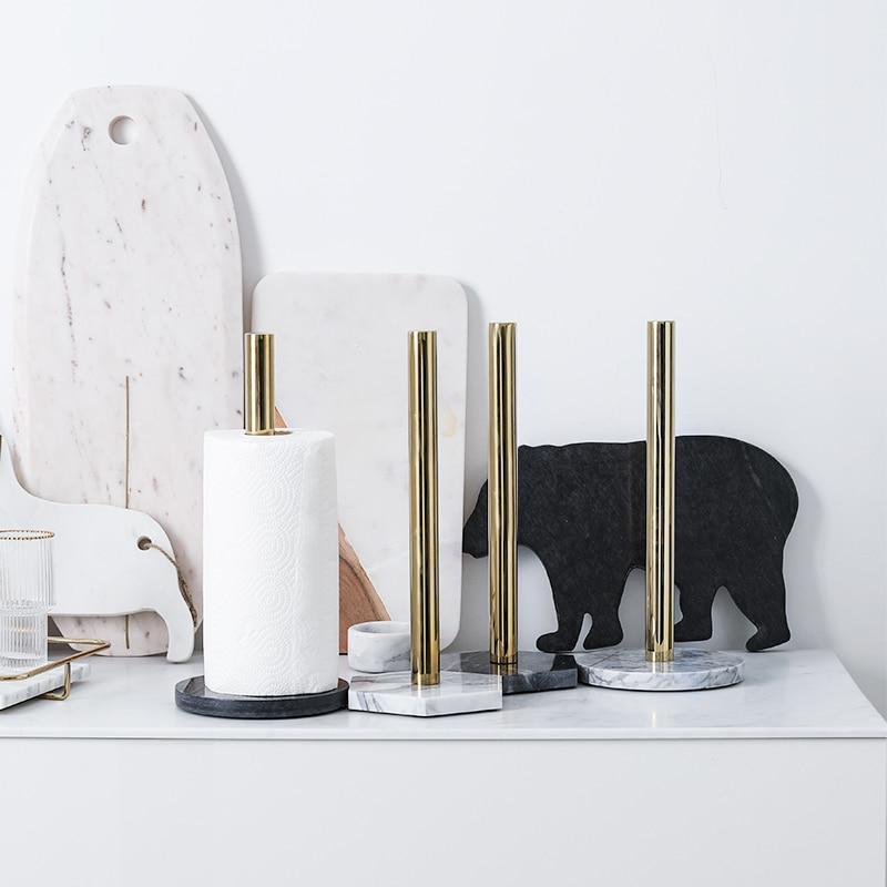 Aurevia Elegant Paper Towel Holder with Marble Base for Chic Kitchens - All Around Casa