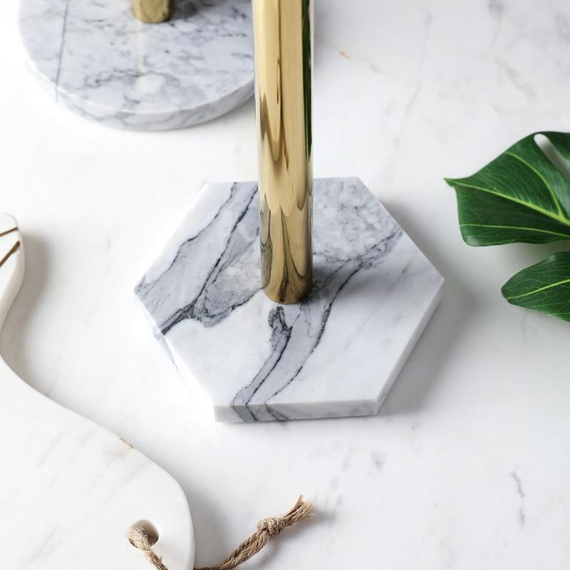 Aurevia Elegant Paper Towel Holder with Marble Base for Chic Kitchens - All Around Casa