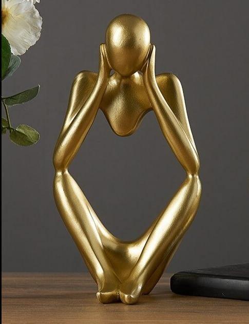 Aurevo Elegant Resin Statue – Modern Abstract Sculpture for Refined Interiors - All Around Casa