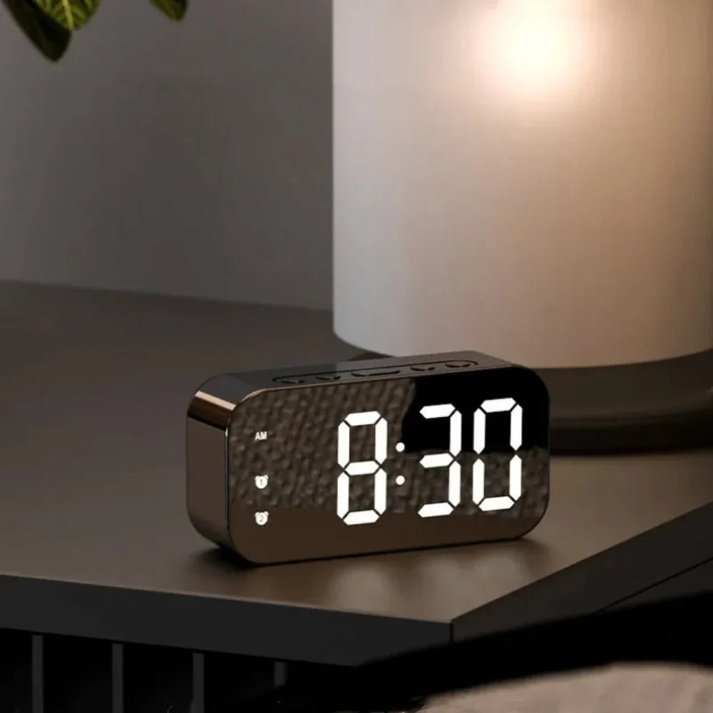 Aurevo – Sleek LED Alarm Clock with Voice Control & Ambient Temperature Display for Modern Living - All Around Casa