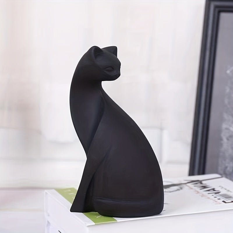 Auric Plume Elegant Cat Sculpture – Handcrafted Nordic Accent for Modern Interiors - All Around Casa