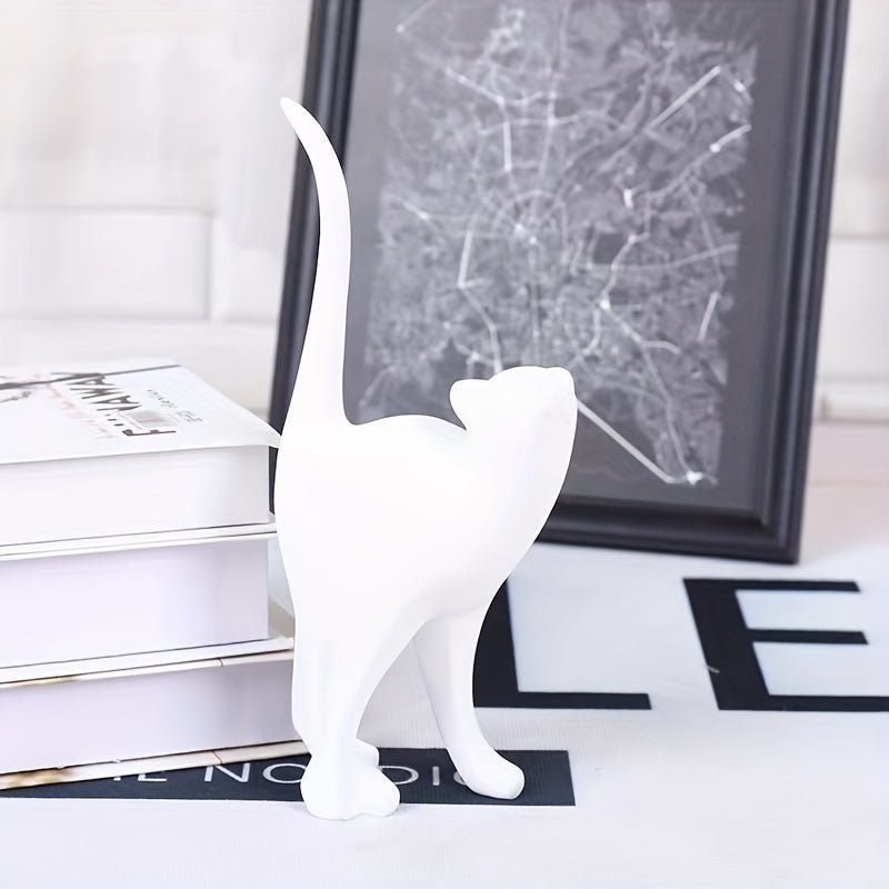 Auric Plume Elegant Cat Sculpture – Handcrafted Nordic Accent for Modern Interiors - All Around Casa