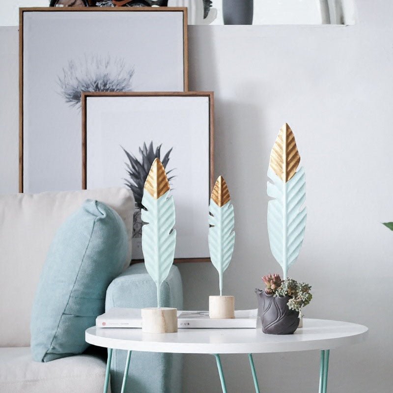 Auric Plume Elegant Desk Sculpture for a Chic Interior - All Around Casa