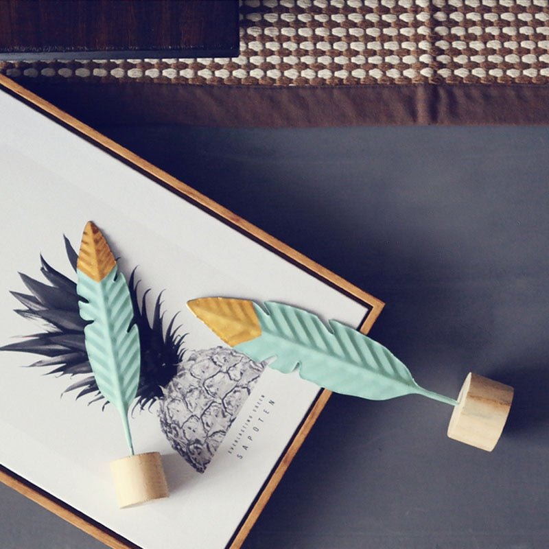 Auric Plume Elegant Desk Sculpture for a Chic Interior - All Around Casa