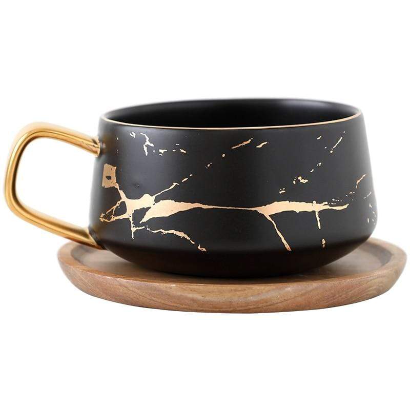 AuricMist Elegant Ceramic Mug with Contemporary Gold Accents for Modern Dining - All Around Casa