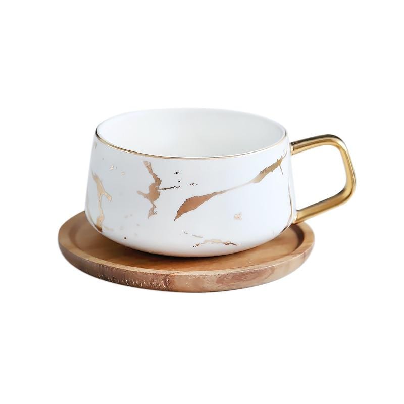 AuricMist Elegant Ceramic Mug with Contemporary Gold Accents for Modern Dining - All Around Casa