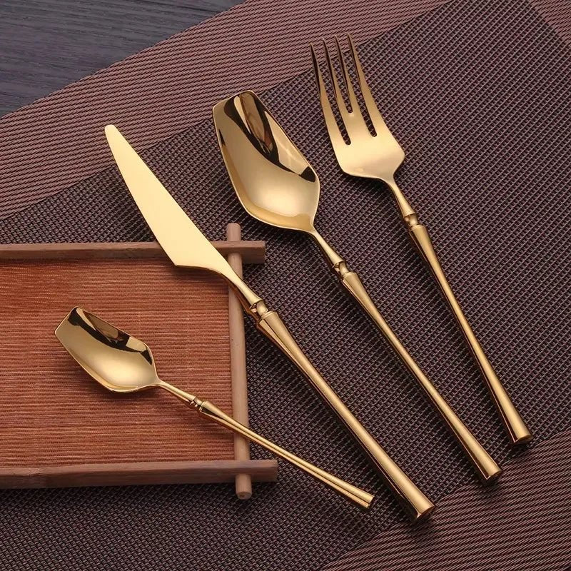 Aurivelle Luxe Stainless Cutlery Set – Elegant Dining Accent for Modern Tables - All Around Casa