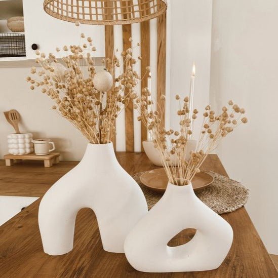 Aurora Forme Elegant Ceramic Vase Duo for Modern Minimalist Interiors - All Around Casa