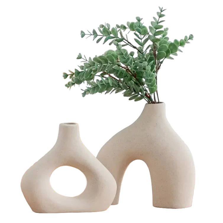 Aurora Forme Elegant Ceramic Vase Duo for Modern Minimalist Interiors - All Around Casa