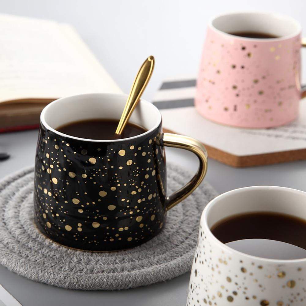 Aurora Gilded Ceramic Mug – Elegant Gold - Accent Design for a Luxe Morning Ritual - All Around Casa