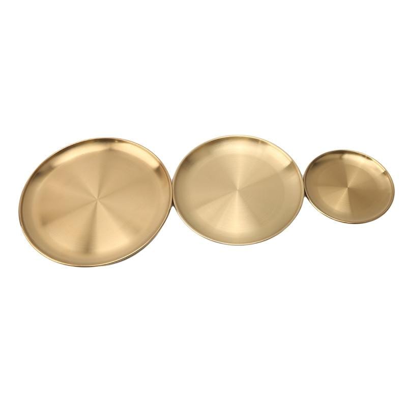 Aurora Gilded Plate Ensemble – Elegant Three - Piece Dining Artistry - All Around Casa