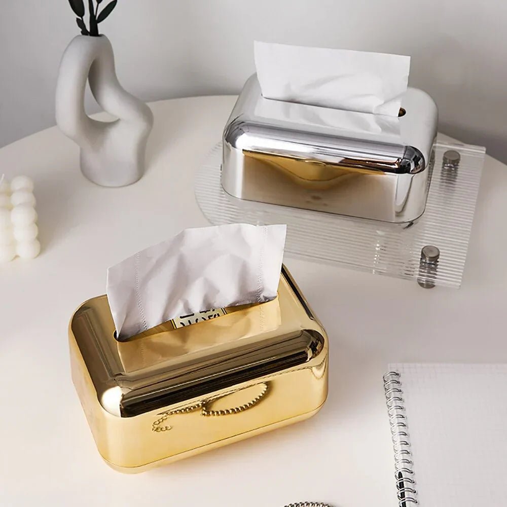 Aurora Luxe Tissue Dispenser – Elegant Gold & Silver Accent for Modern Interiors - All Around Casa