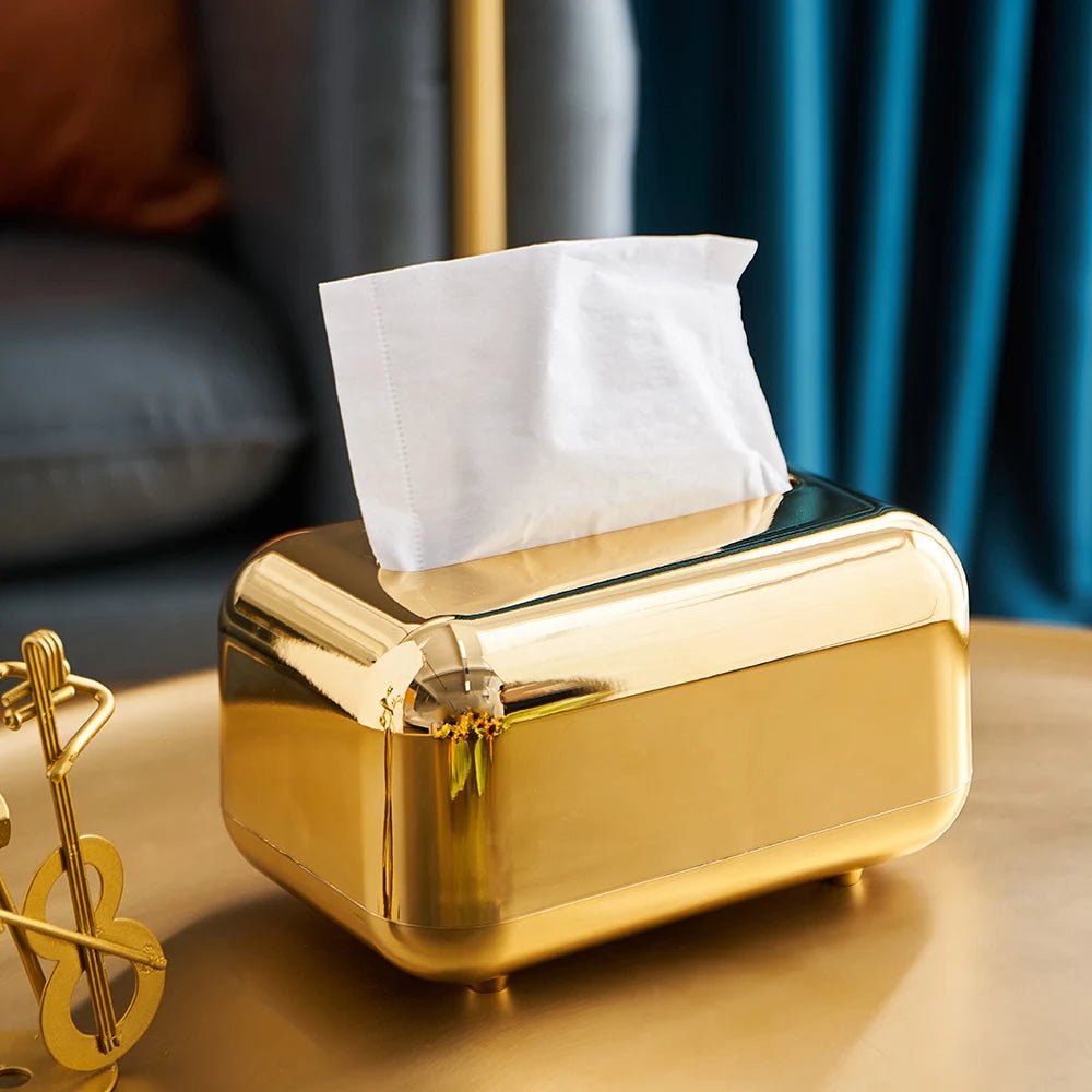 Aurora Luxe Tissue Dispenser – Elegant Gold & Silver Accent for Modern Interiors - All Around Casa