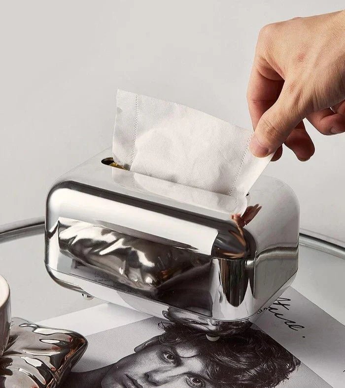 Aurora Luxe Tissue Dispenser – Elegant Gold & Silver Accent for Modern Interiors - All Around Casa