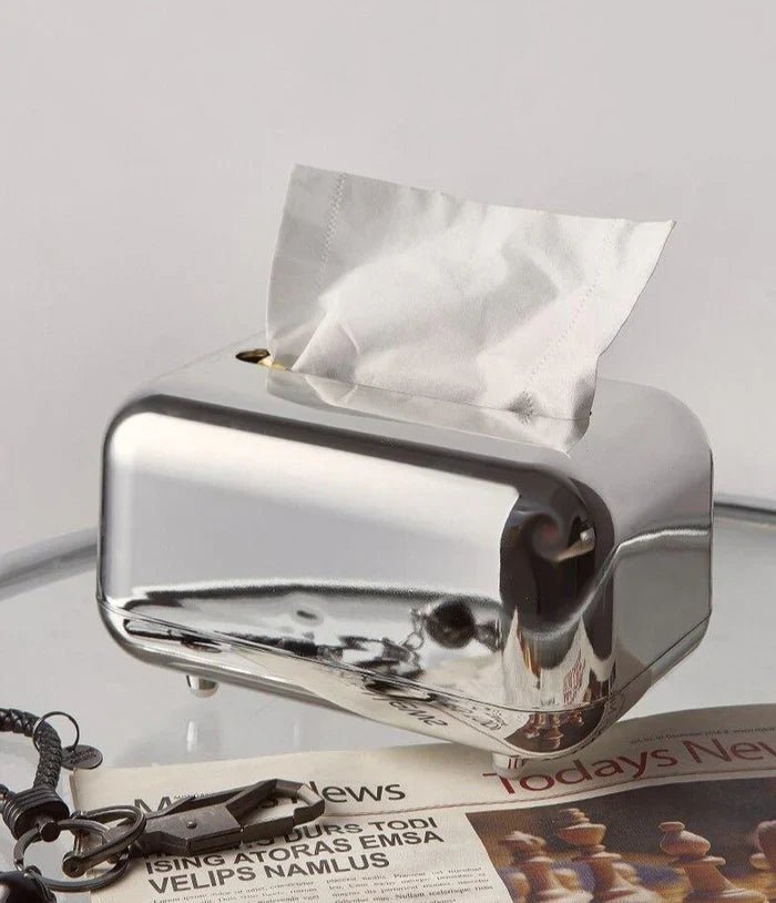 Aurora Luxe Tissue Dispenser – Elegant Gold & Silver Accent for Modern Interiors - All Around Casa