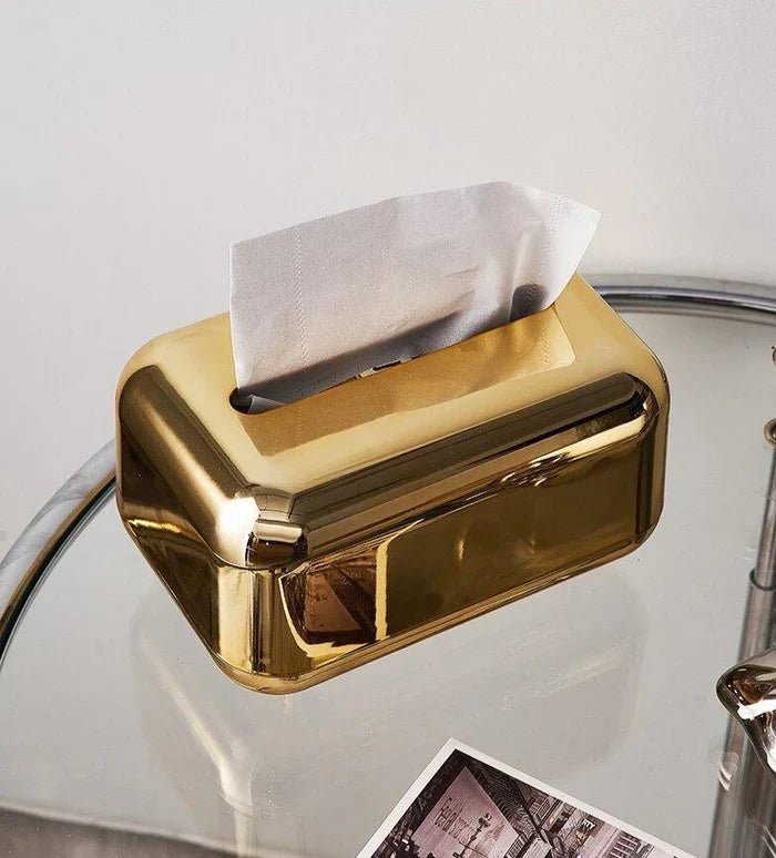 Aurora Luxe Tissue Dispenser – Elegant Gold & Silver Accent for Modern Interiors - All Around Casa