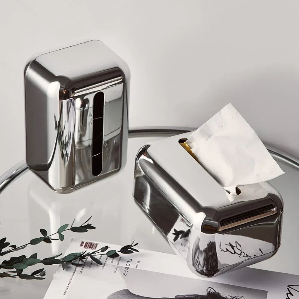 Aurora Luxe Tissue Dispenser – Elegant Gold & Silver Accent for Modern Interiors - All Around Casa