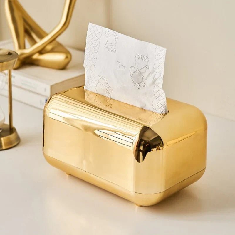 Aurora Luxe Tissue Dispenser – Elegant Gold & Silver Accent for Modern Interiors - All Around Casa