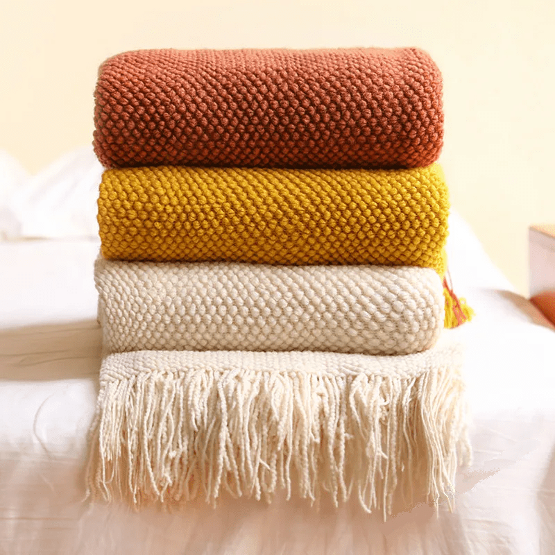 Aurora Weave Luxe Knitted Blanket for a Warm, Sophisticated Home - All Around Casa