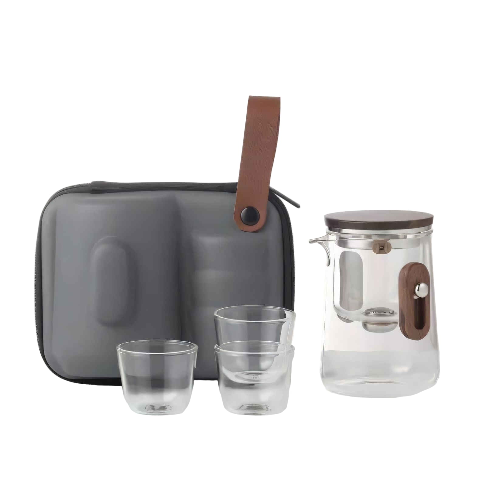 AuroraBrew Elegant Glass Travel Tea Set for Refined Moments Anywhere - All Around Casa