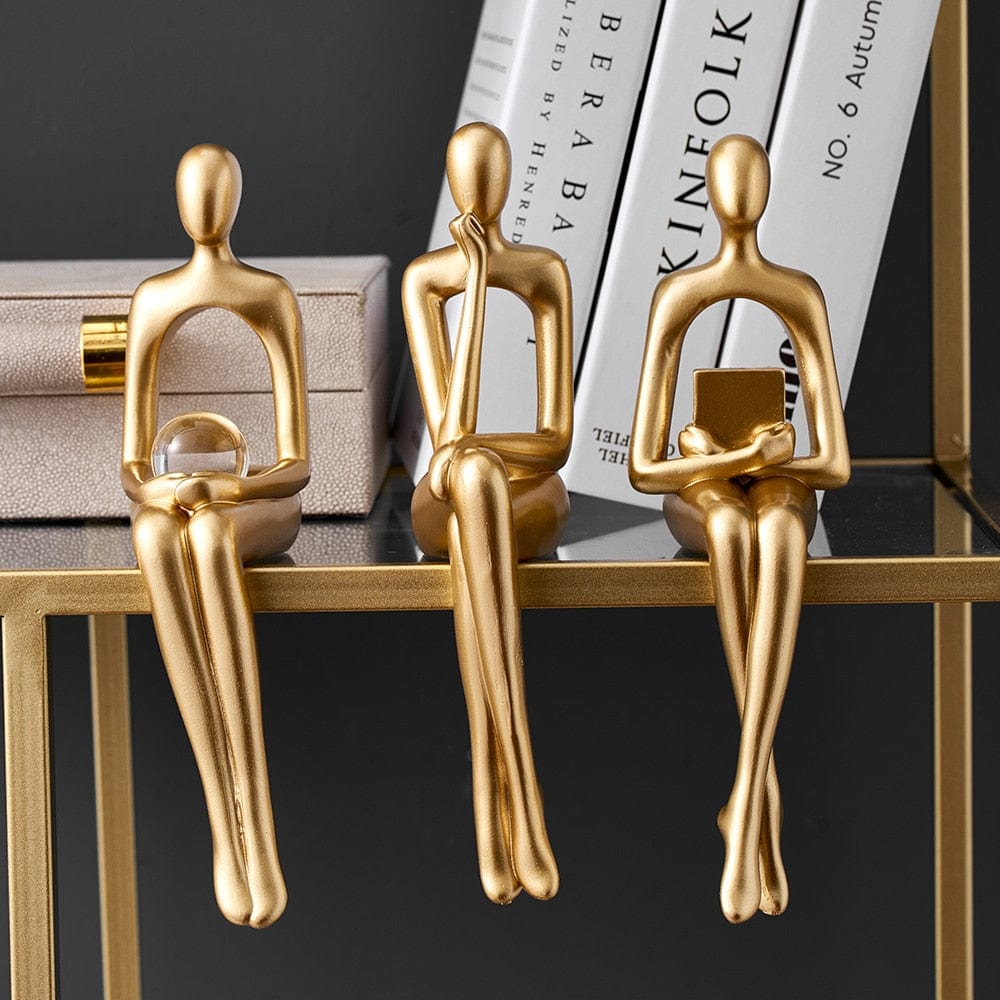 AuroraGaze Elegant Gold Resin Sculpture for a Sophisticated Interior - All Around Casa