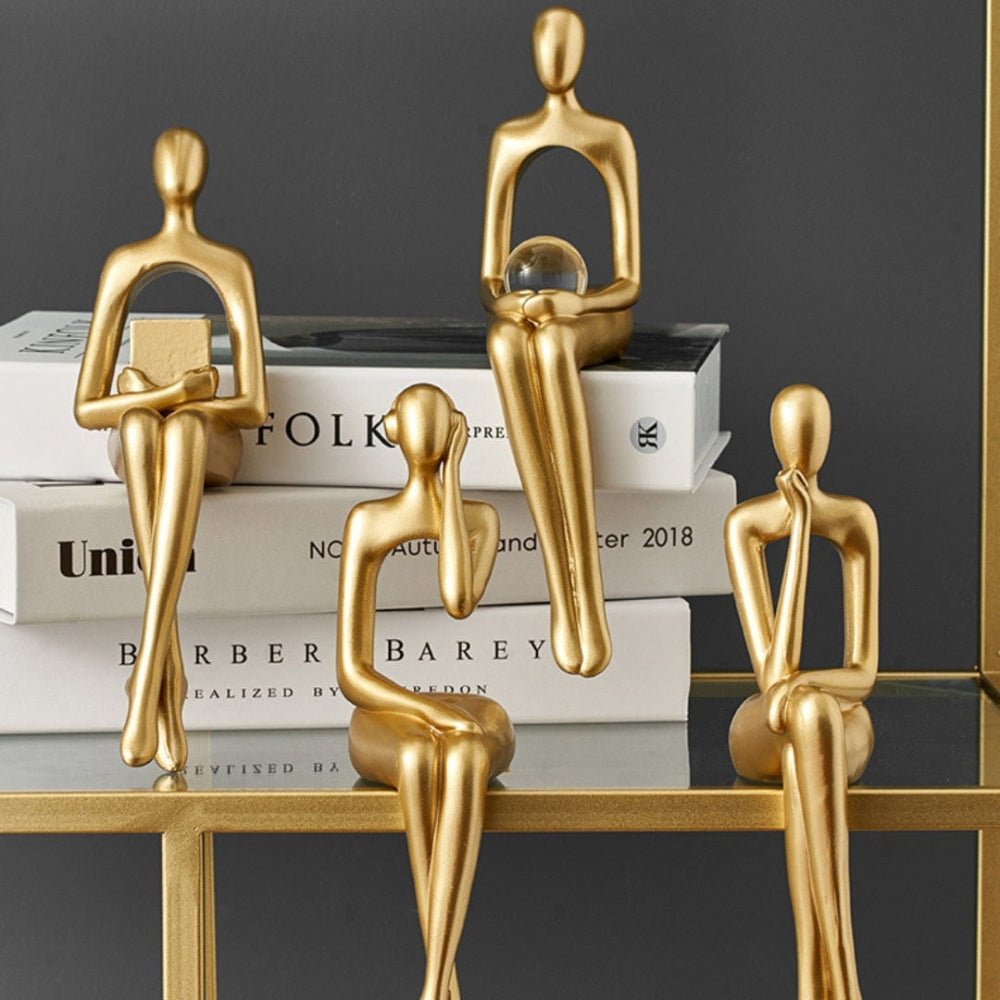 AuroraGaze Elegant Gold Resin Sculpture for a Sophisticated Interior - All Around Casa