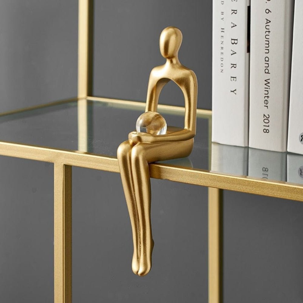 AuroraGaze Elegant Gold Resin Sculpture for a Sophisticated Interior - All Around Casa