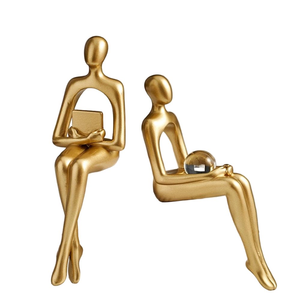 AuroraGaze Elegant Gold Resin Sculpture for a Sophisticated Interior - All Around Casa