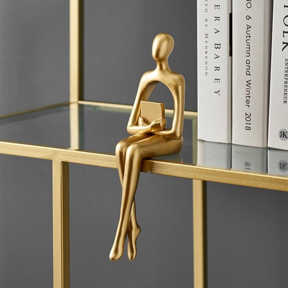 AuroraGaze Elegant Gold Resin Sculpture for a Sophisticated Interior - All Around Casa